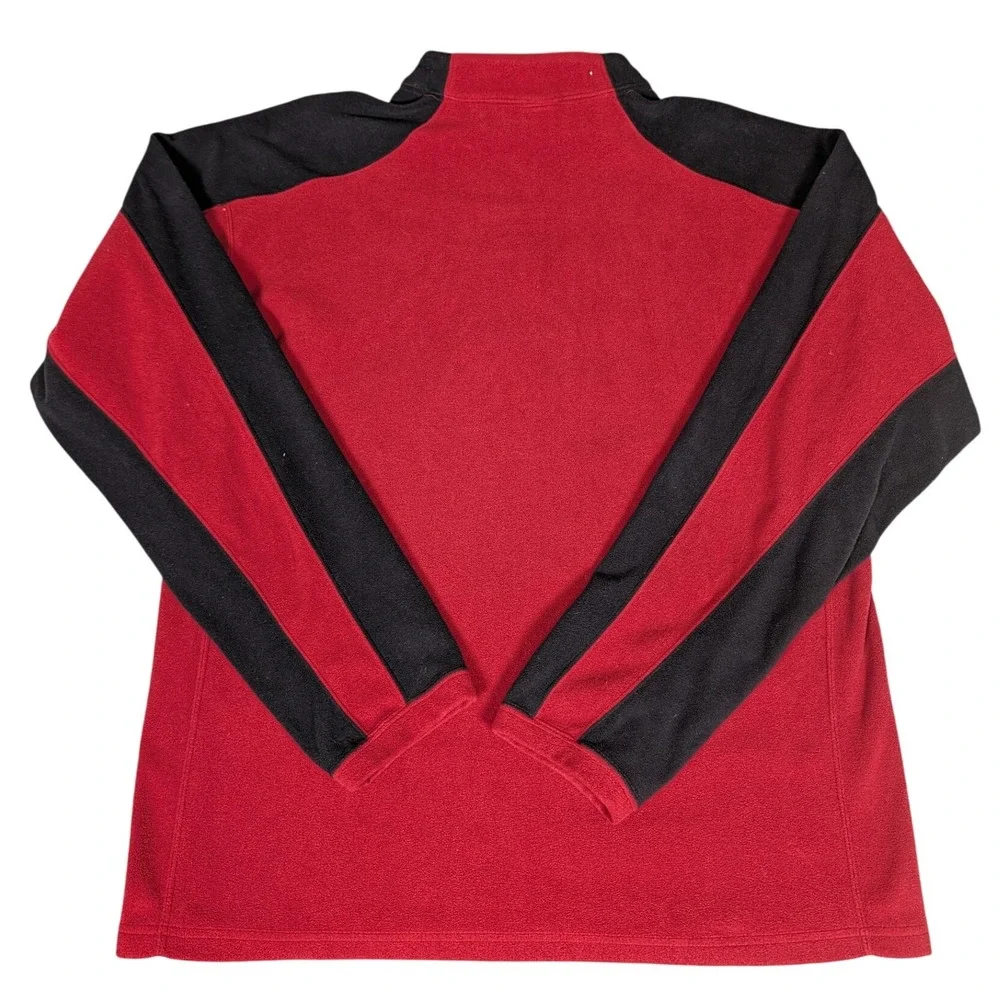 The North Face Mens Red Black Fleece Pullover 1/4 Zip Sweater Large L‎